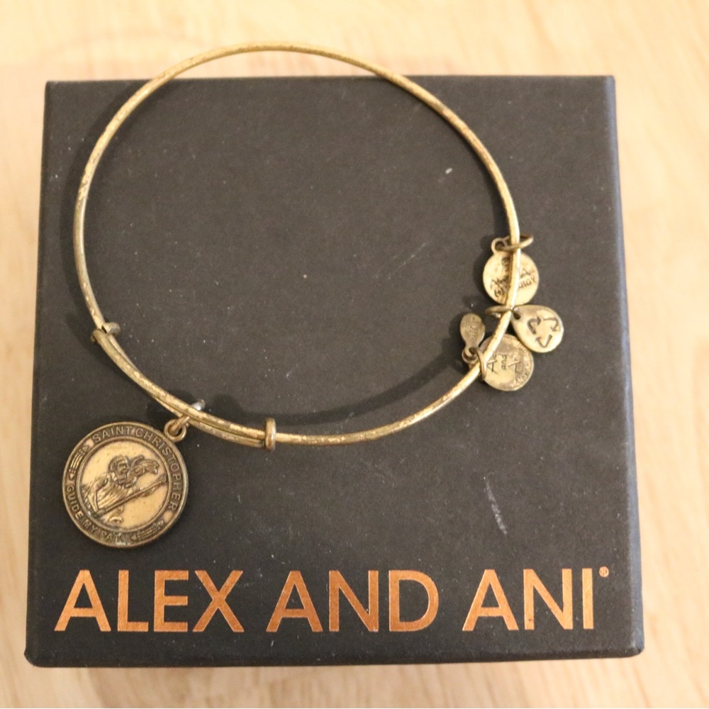 Alex and Ani Gold Saint Christopher Bangle Bracelet